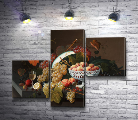 Натюрморт с фруктами на каменном выступе (Still Life with Fruit on a Stone Ledge ) - Микеланджело да Караваджо (Michelangelo Merisi da Caravaggio)