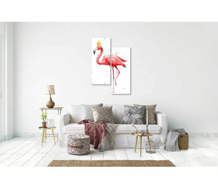 Розовый фламинго с короной