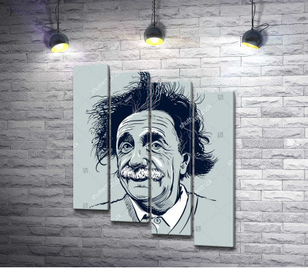 Контурный портрет Альберта Эйнштейна  