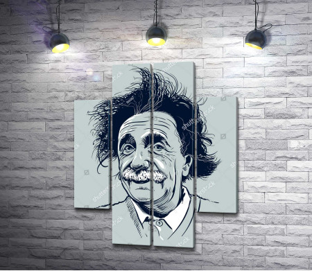 Контурный портрет Альберта Эйнштейна  