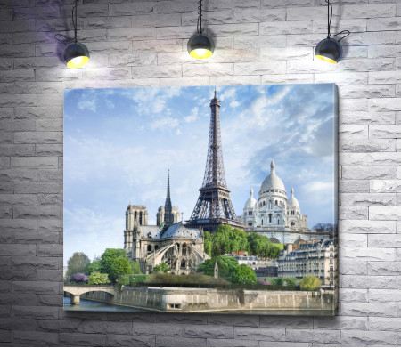 Центр Парижа. Вид на Эйфелеву башню