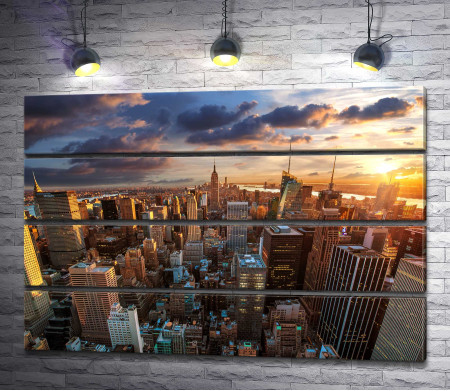Панорамный вид на Эмпайр-стейт-билдинг. Нью-Йорк