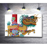Китайский дракон на белом фоне