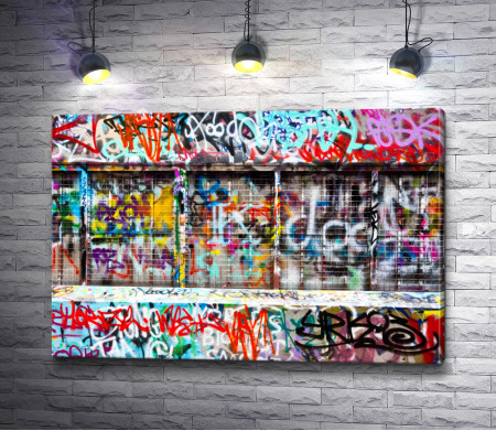 Стена в цветном граффити