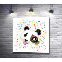 Панда с пончиком
