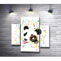 Панда с пончиком