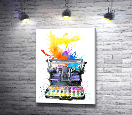 Печатная машинка с разноцветными красками