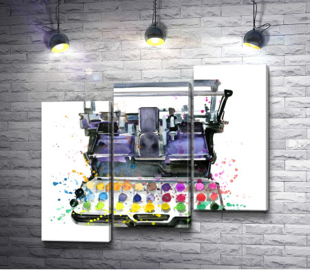 Печатная машинка с красками