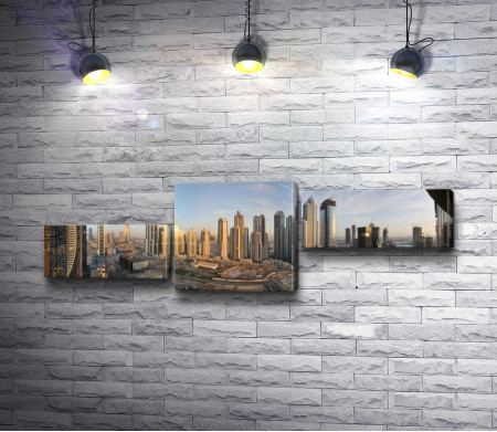 Панорама города Дубаи, небоскребы  
