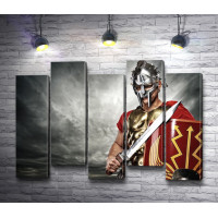 Парень в костюме  римского легионера