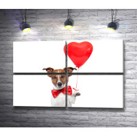 Собачка с шариком в форме сердца 