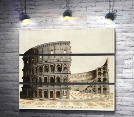 Древнеримский Колизей в ретро стиле, Рим
