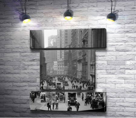 Америка в начале 20 века, Нью-Йорк. Черно-белое фото 