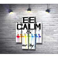Постер "Keep Calm & colour life" с разлитыми тюбиками краски