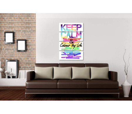 Плакат "Keep Calm & colour life" с разноцветными карандашами