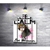 Постер "Keep Calm & Be Woman" с обезьяной