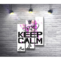 Постер "Keep Calm & Be Princess" с собакой в очках-сердечках