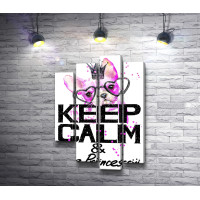 Постер "Keep Calm & Be Princess" с собакой в очках-сердечках