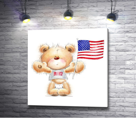 Мишка с флагом США