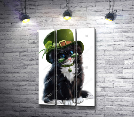 Черный кот в ирландской шляпе