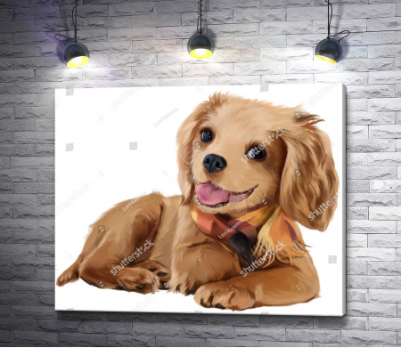 Портрет веселого щенка