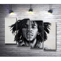 Музыкальная легенда Боб Марли. Черно-белое фото