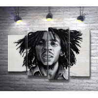 Музыкальная легенда Боб Марли. Черно-белое фото