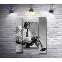 Джазмен Луи Армстронг - черно-белый снимок