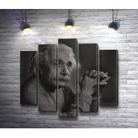Величайший ученый Альберт Эйнштейн. Черно-белый снимок