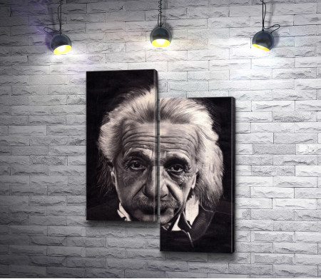 Черно-белый портрет Альберта Эйнштейна