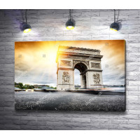 Триумфальная арка во время заката, Париж
