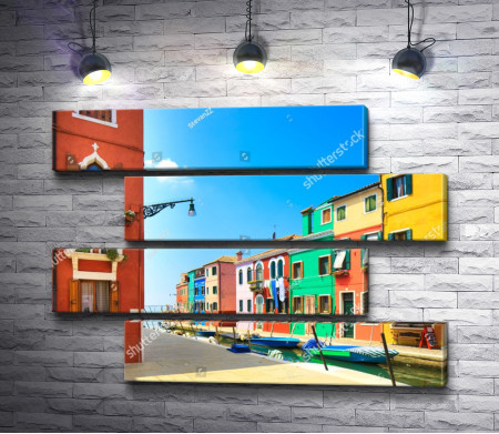 Разноцветные дома на острове Бурано, Венеция