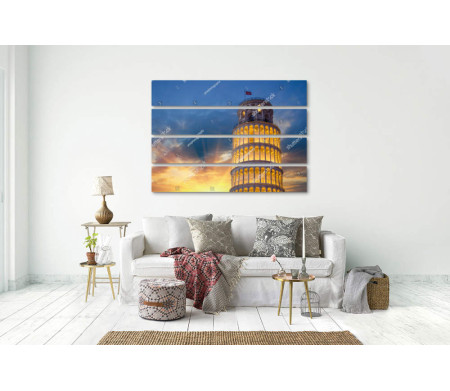 Пизанская башня в солнечных лучах,  Пиза, Италия