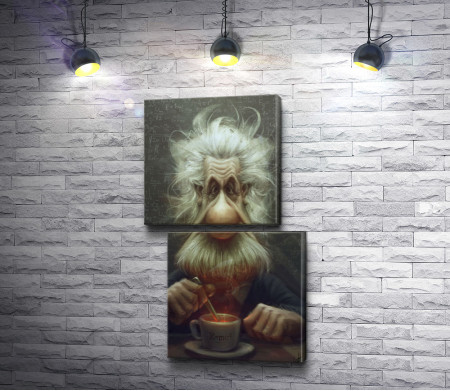 Альберт Эйнштейн пьет чай