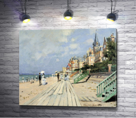 Оскар Клод Моне "The Boardwalk on the Beach at Trouville"