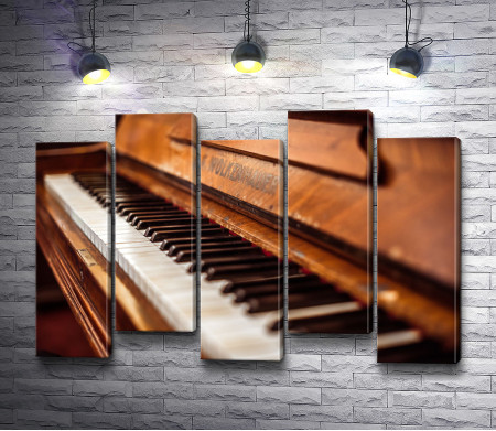 Старое пианино, макросъемка 
