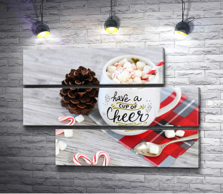 Какао с маршмеллоу и рождественский декор 