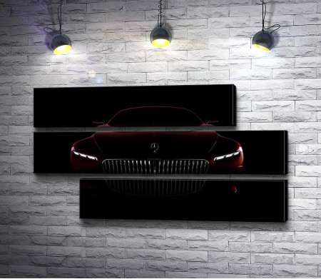 Автомобиль Mercedes Maybach Vision на черном фоне