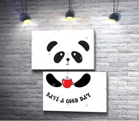 Панда, желающая хорошего дня