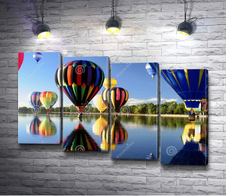 Воздушные шары над озером