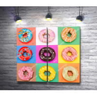 Разноцветные пончики