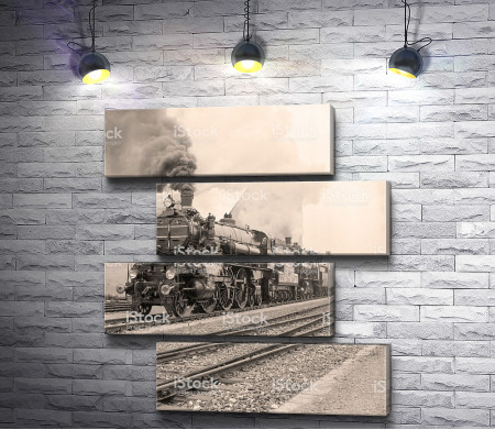 Ретро-фото старого поезда 
