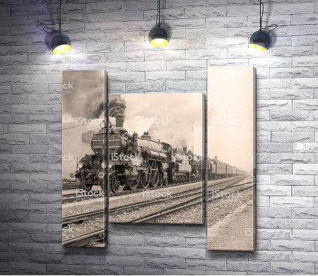 Ретро-фото старого поезда 