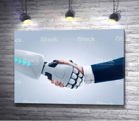 Рукопожатие человека и робота 