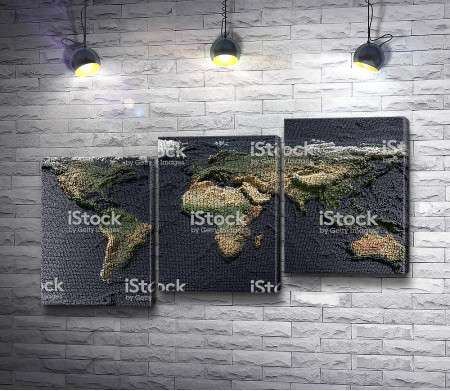 Карта мира из кубиков 