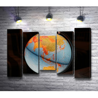 Современная карта мира на глобусе 