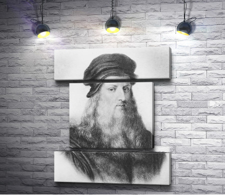 Черно-белый портрет Леонардо да Винчи