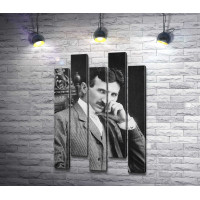 Никола Тесла, черно-белый портрет 