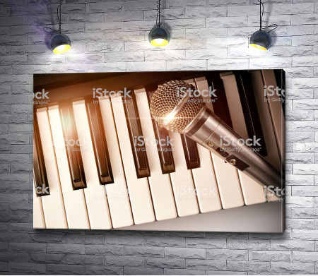 Клавиши пианино и микрофон 