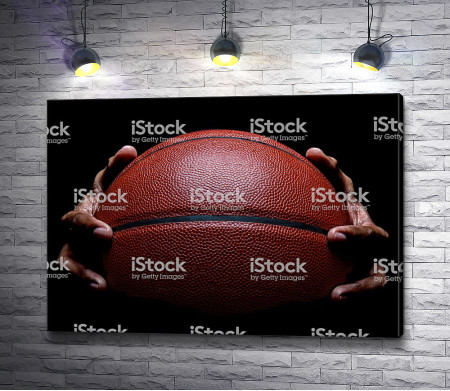 Баскетбольный мяч, макросъемка 